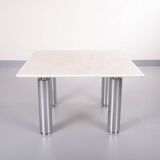 Wolfgang C.R. Mezger Marble on steel coffee table 1980s