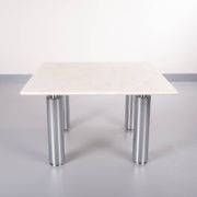 Wolfgang C.R. Mezger Marble on steel coffee table 1980s