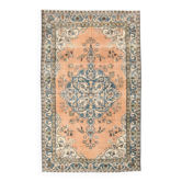 4x6 Dark Teal Green Oriental Vintage Area Rug, 120x194Cm