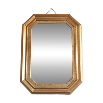 Octagonal gilded wooden mirror