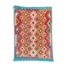 Multicolored Afghan kilim rug traditional handmade patterns in wool