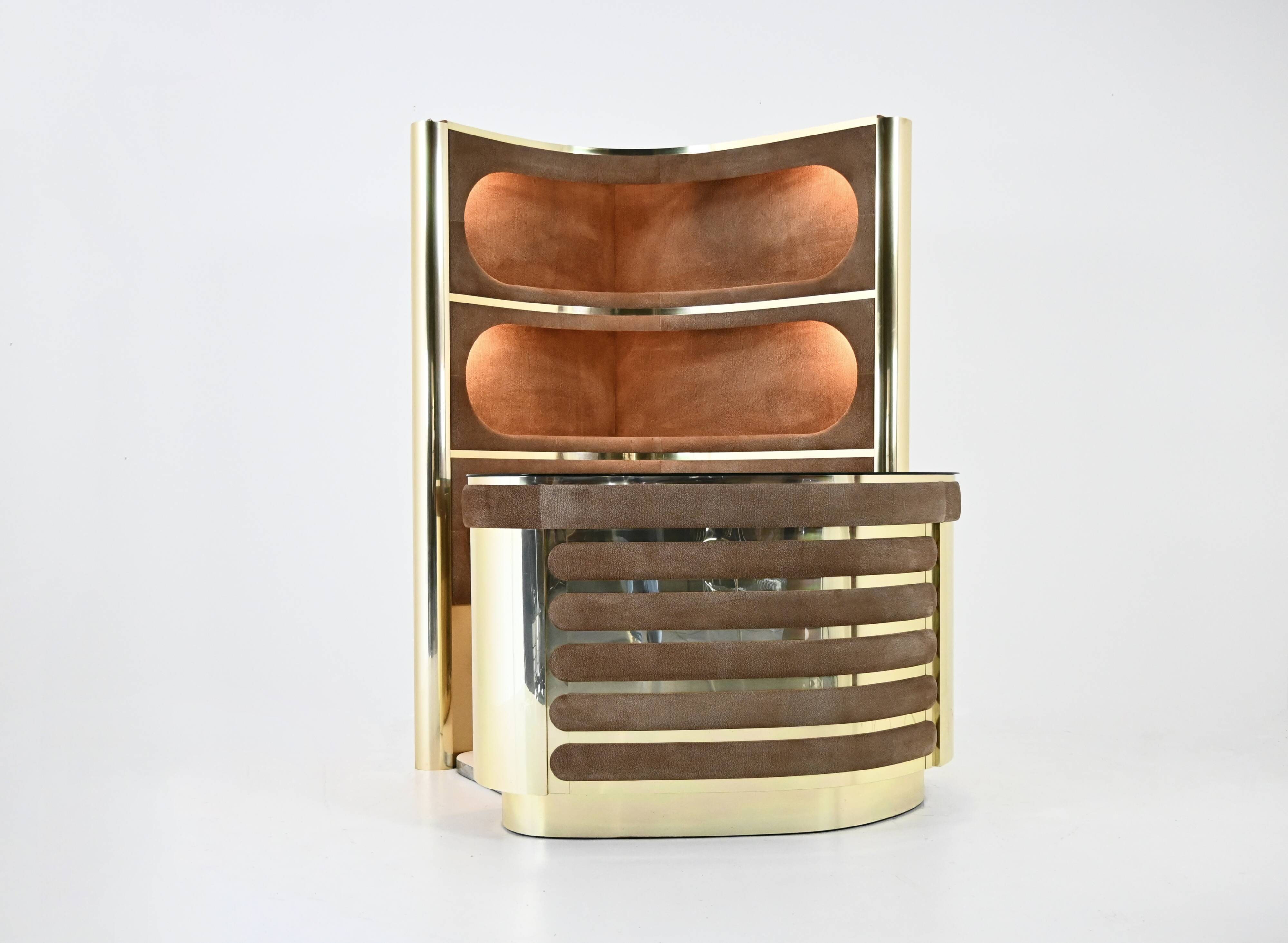 Bar set attributed to Willy Rizzo, 1970s.