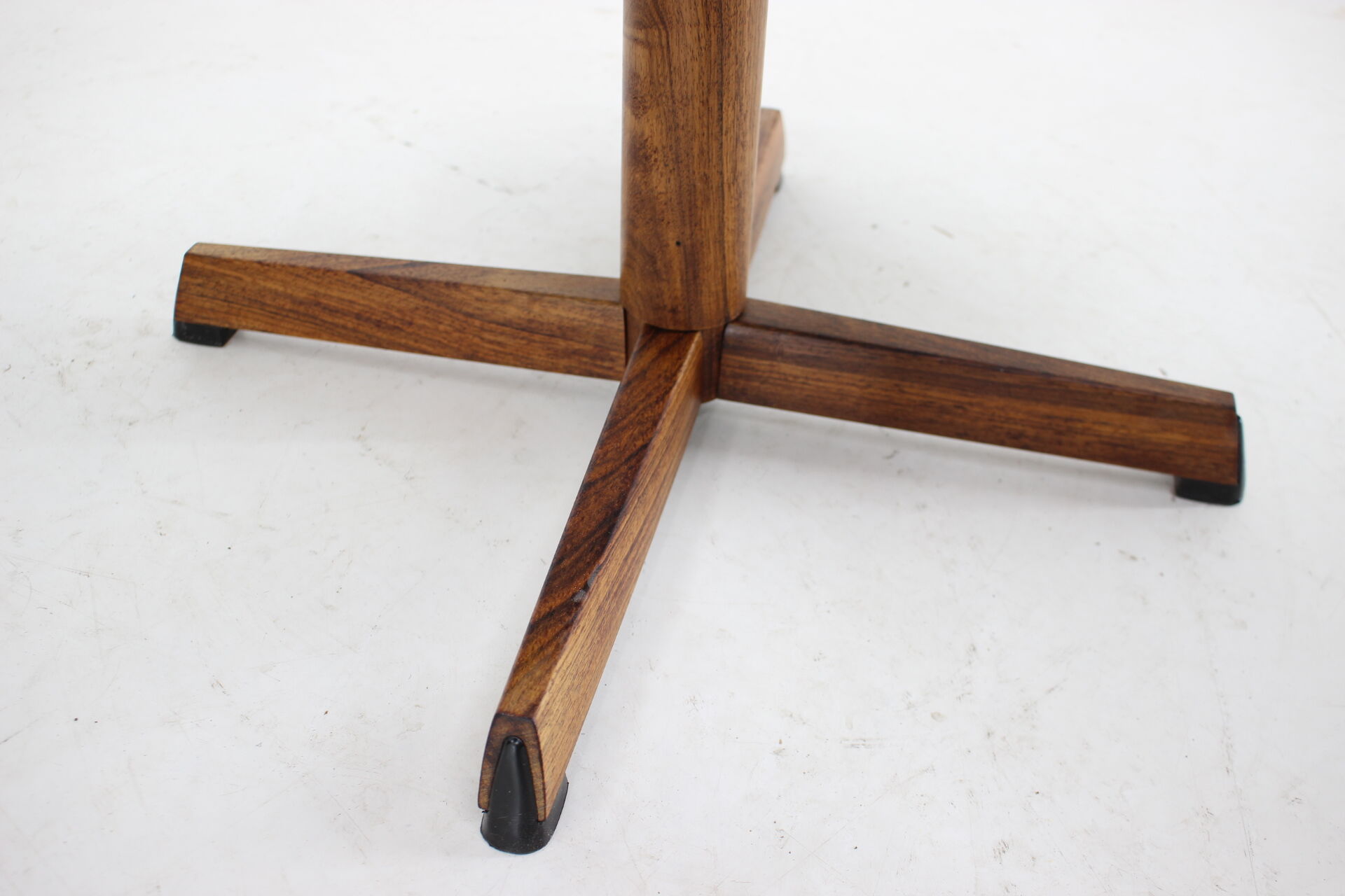 Madsen and Schubell Black Leather Reclining Chair and Stool, Denmark 1960