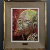 Oil on cardboard portrait of a man with a beard by Devaux