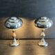 Pair of Art Deco ELAU mushroom lamps with adjustable nickel-plated metal.