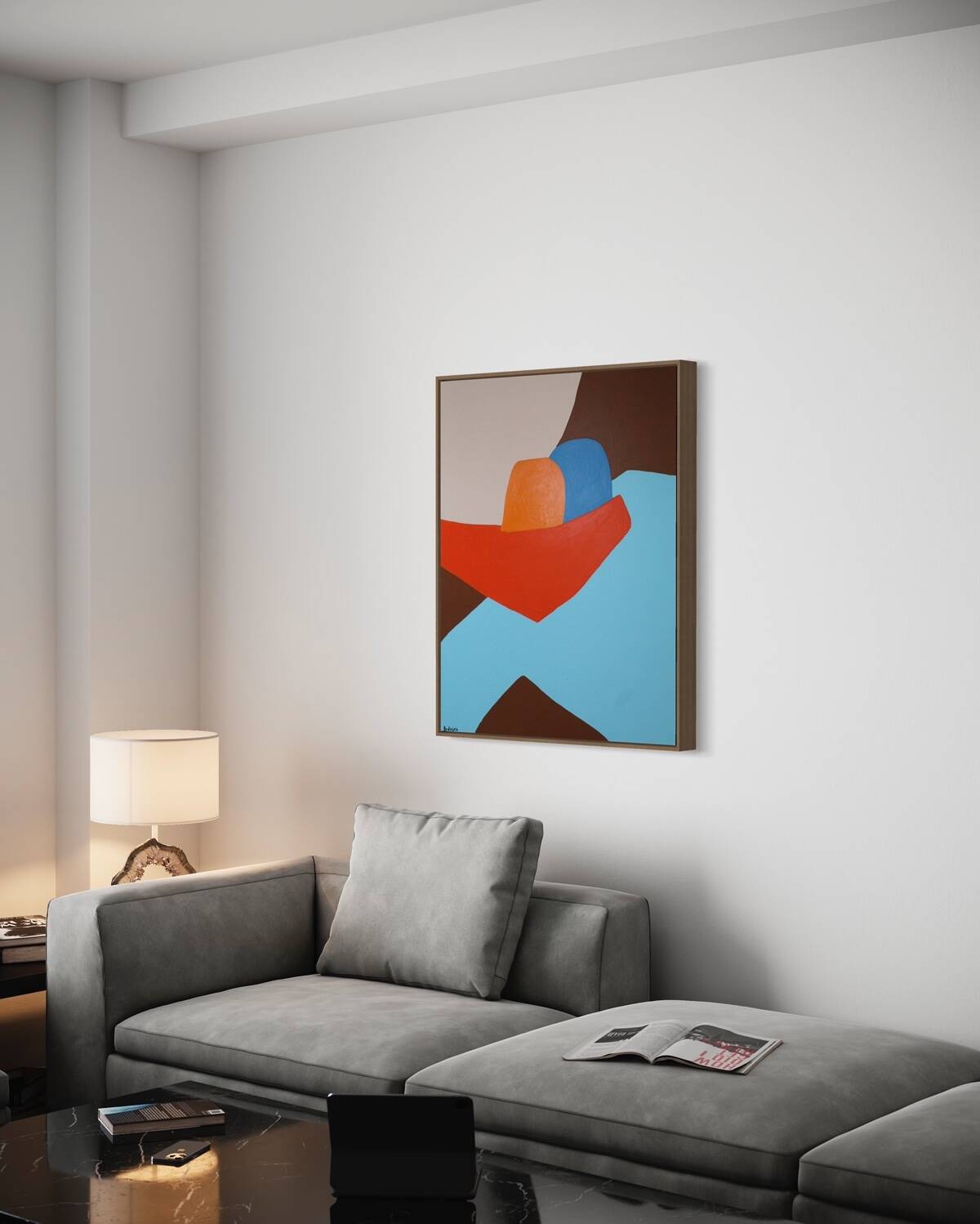 Figurative painting "in your arms" celestial