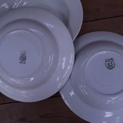 6 White Soup Plates, Digoin and St Amand Porcelain