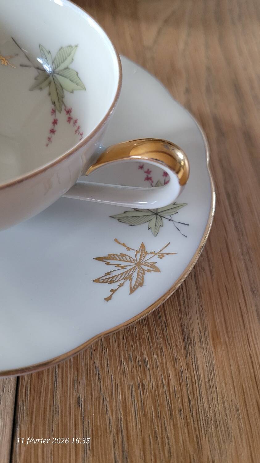 4 cups and saucers made of fine porcelain from Bavaria.