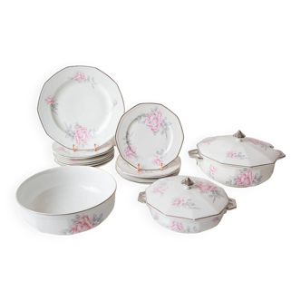 15 piece Limoges art decó porcelain service