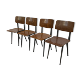 Set of four school chairs, Marko Holland  1960