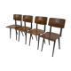 Set of four school chairs, Marko Holland  1960