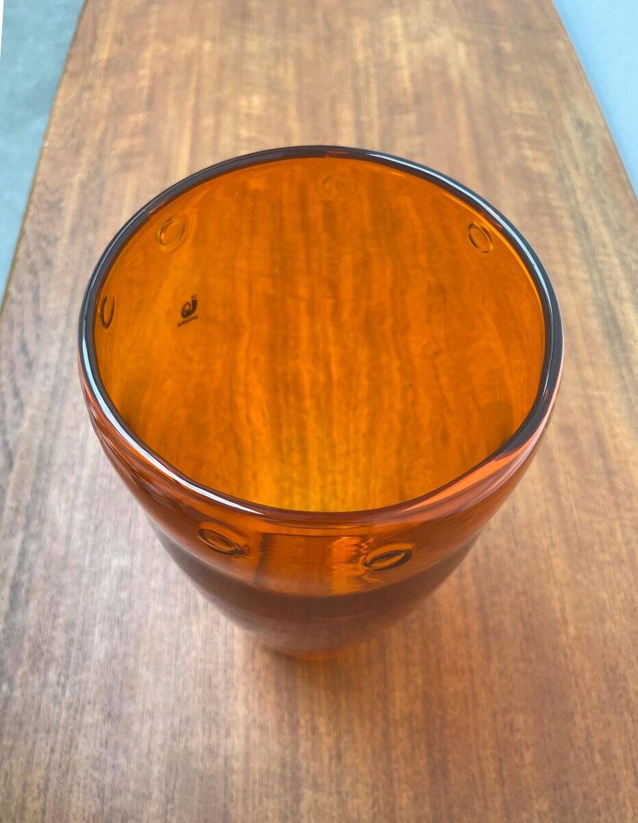 Vintage glass vase by Hysteria, 1980s.