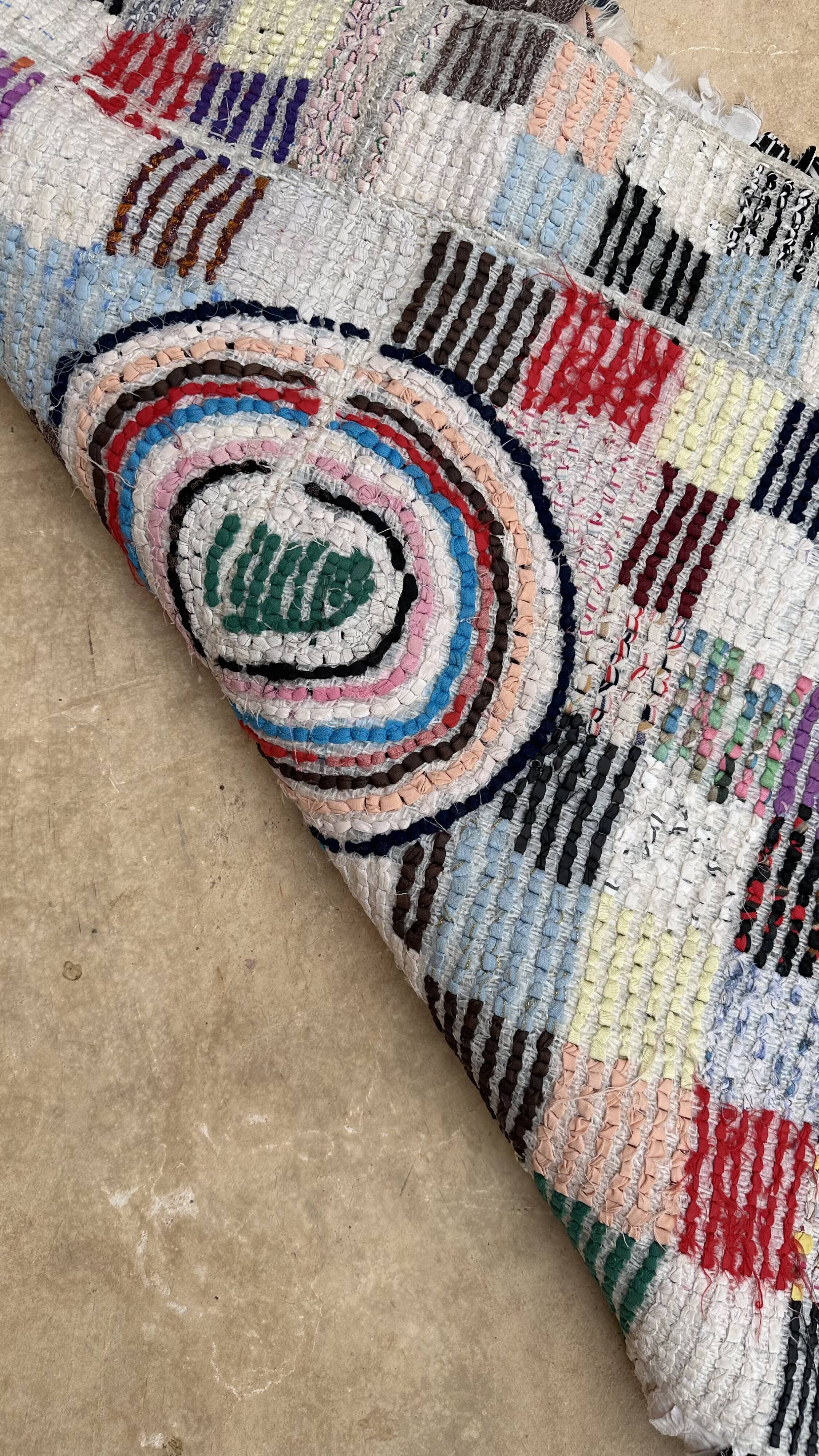 Colorful Boucherouite Berber rug - 63 x 162 cm