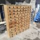 Vintage Industrial Workshop 78 Drawer 2x2 Workshop Craft Cabinet with Shell Handles