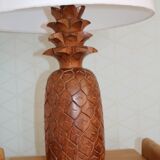 Lampe bois ananas avec abat-jour tissu 650mm