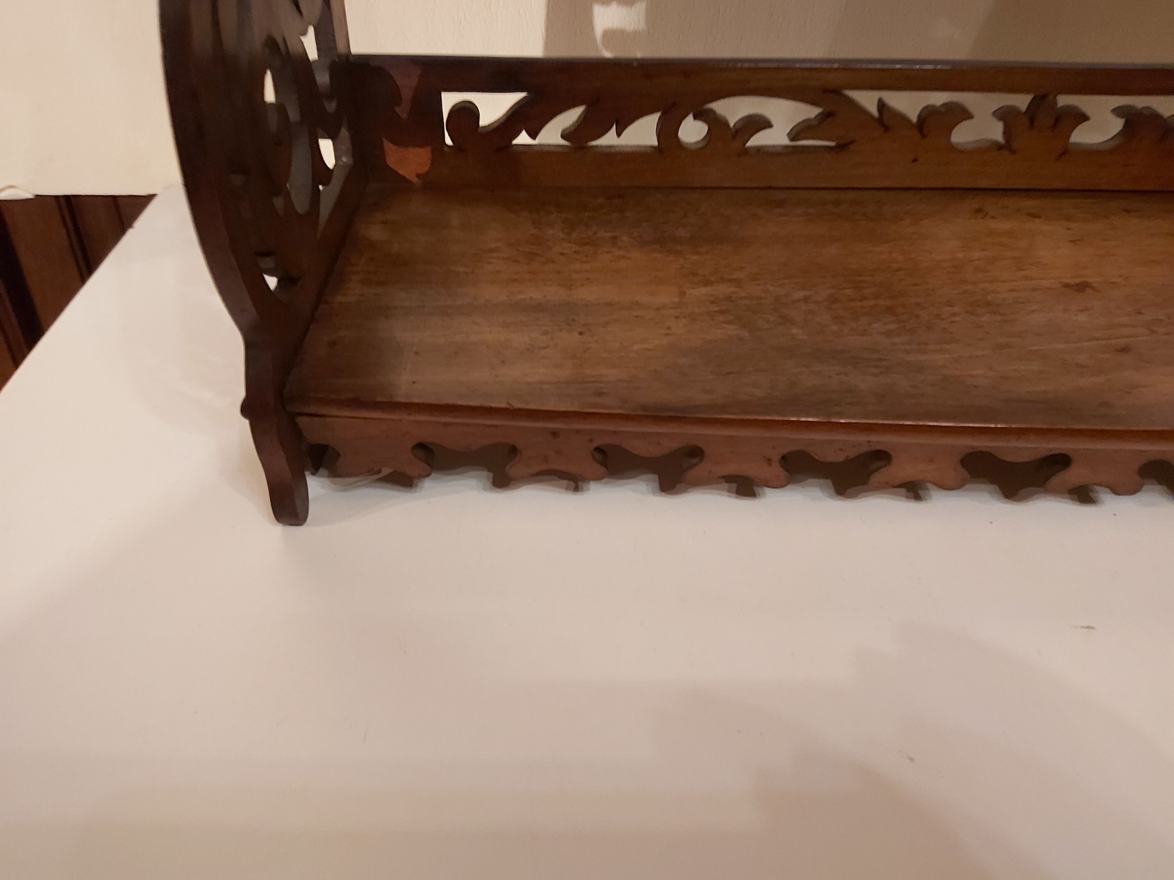Openwork wall shelf walnut nineteenth