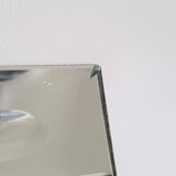 Engraved and bevelled asymmetrical mirror, 1950s - 90x54cm