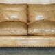 Edwardian Style Leather Two-Seater Sofa with Studs