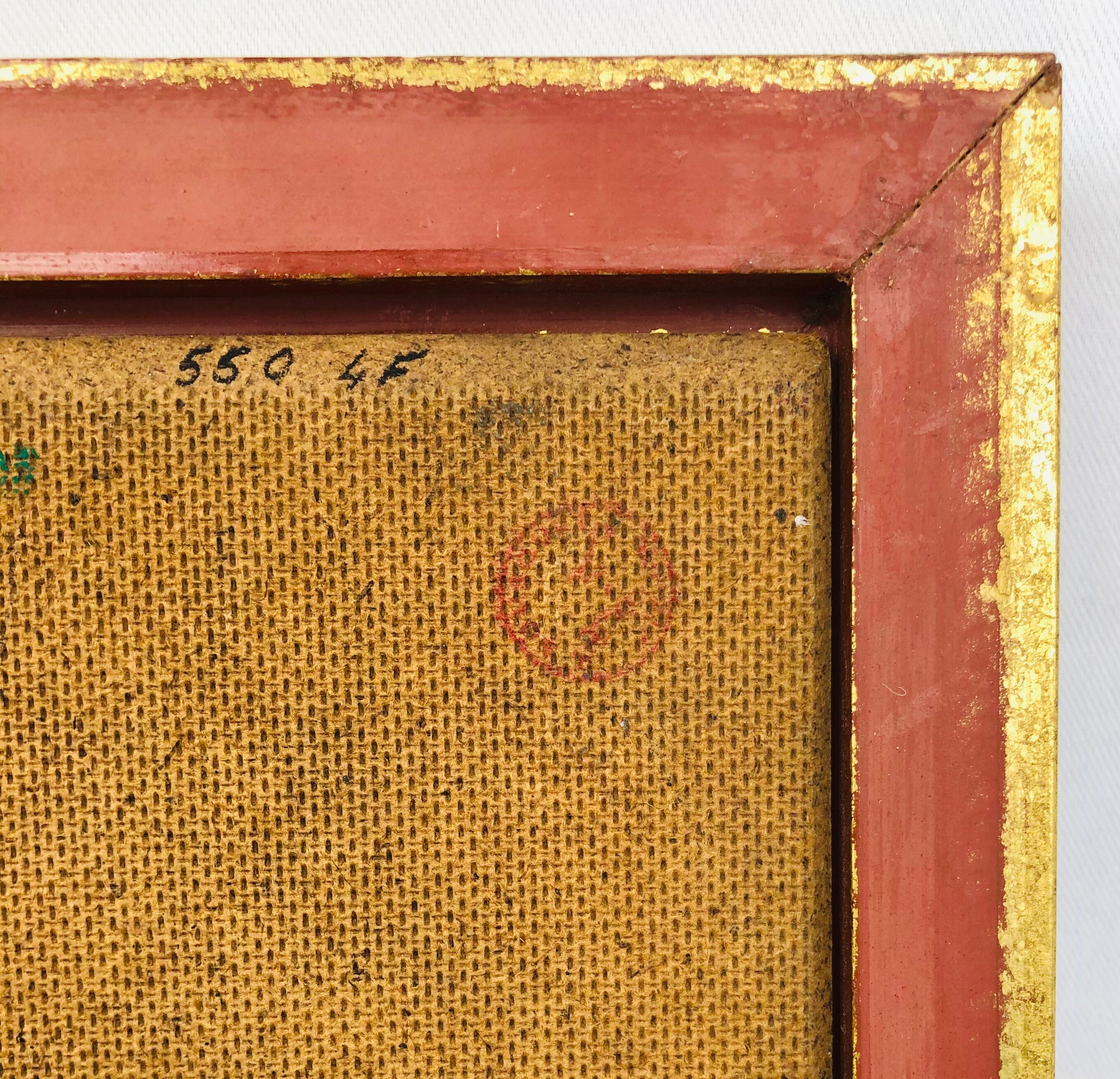 Oil on framed panel, "Bouquet of roses," 20th