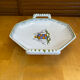 Old style moustiers plate white ceramic polychrome decor vintage