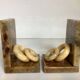 Pair of onyx marble ring bookends