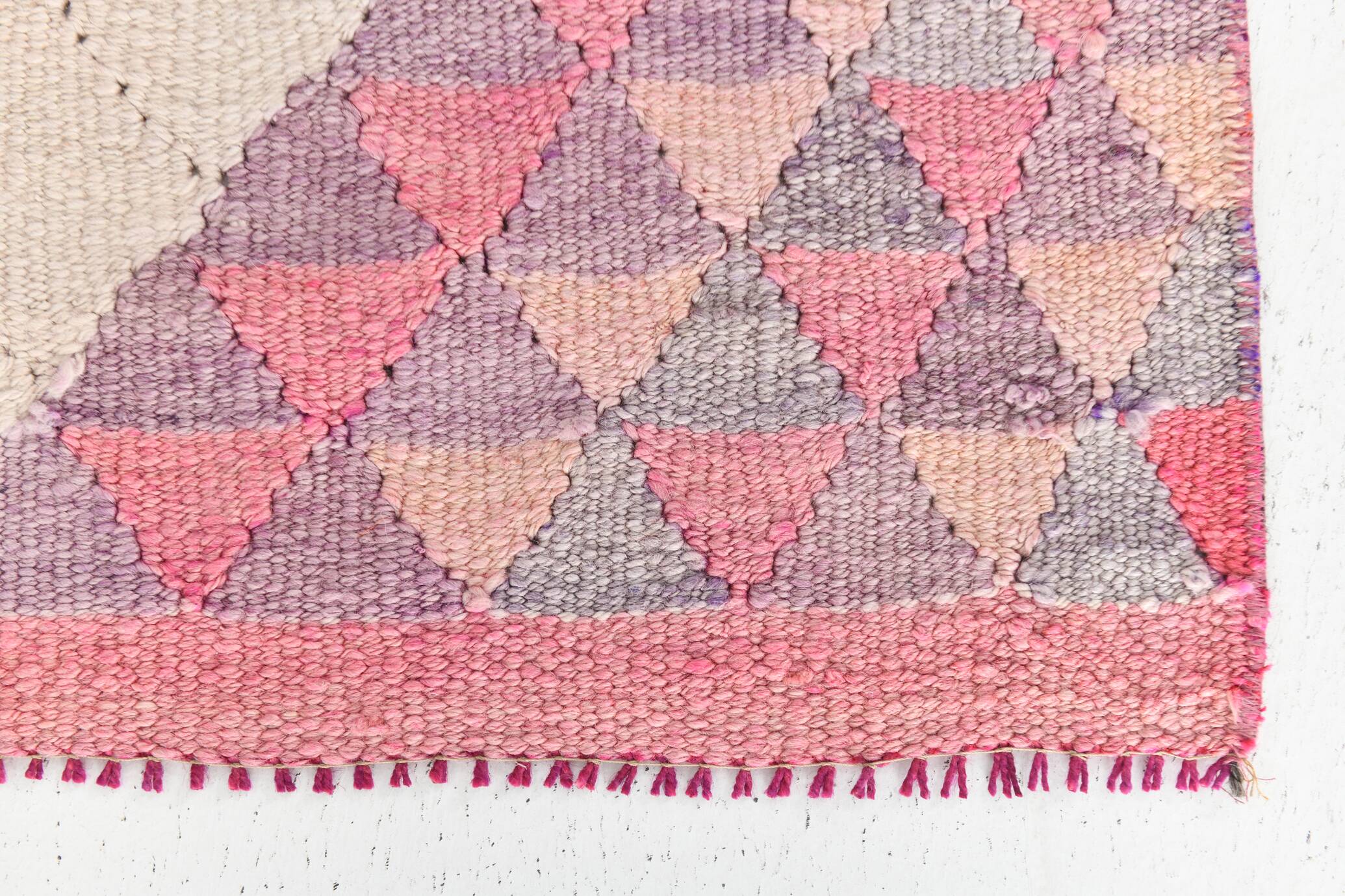 3x12 Pink Purple Kilim Runner Rug 84x347Cm