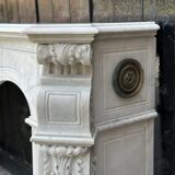 Napoleon III fireplace in Carrara marble, circa 1880