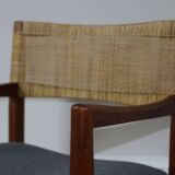 Fauteuil scandinave en teck et rotin, 1960