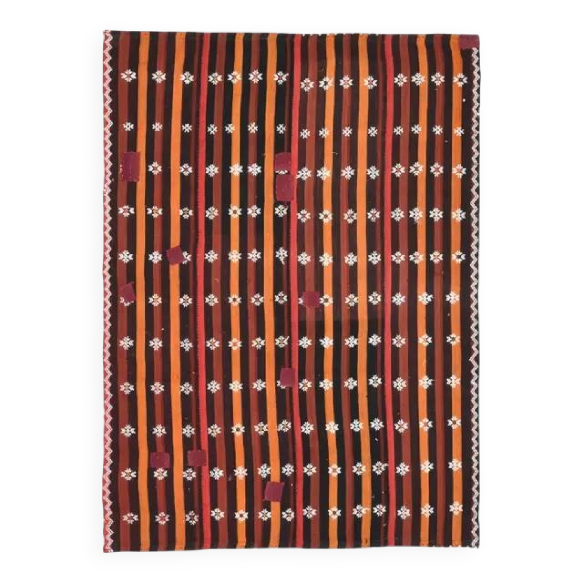 Vintage Turkish Oushak Handmade Wool & Cotton Brown Rug 169x238