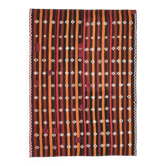 Tapis vintage turc Oushak fait main en laine et coton marron 169x238