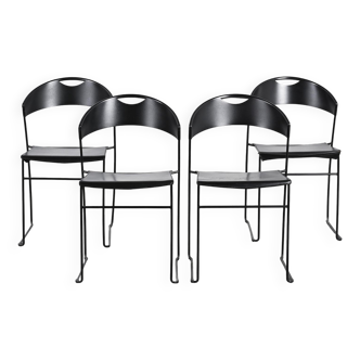 4 chaises "Juliette" par Hannes Wettstein pour Baleri, 1987