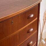 Danish teak chest of drawers with 6 drawers.