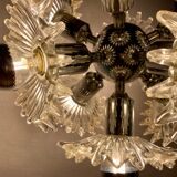1970s german cosack sputnik dandelion hanging light chrome, glass