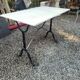 Bistro table top marble foot cast iron