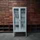 Vintage ManuBelge Medical Cabinet | Industrial Glass Display