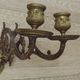 Antique French Gothic Dragon Bronze Double Piano Sconce Signed L. Pinet