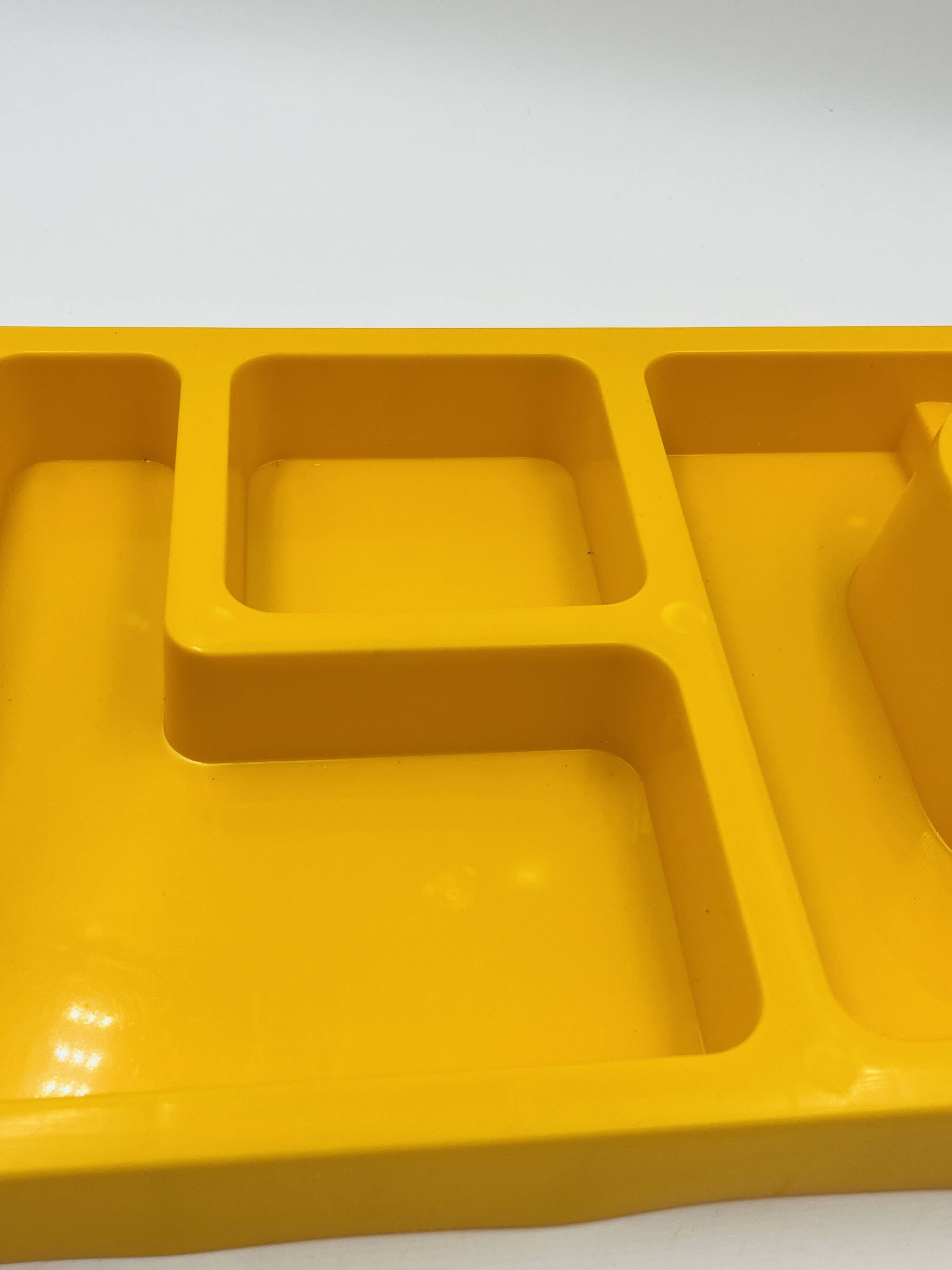 1970s yellow Space Age desk organiser