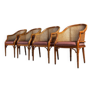 Ensemble de 4 chaises - faux bambou