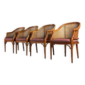 Set of 4 vintage faux bamboo chairs