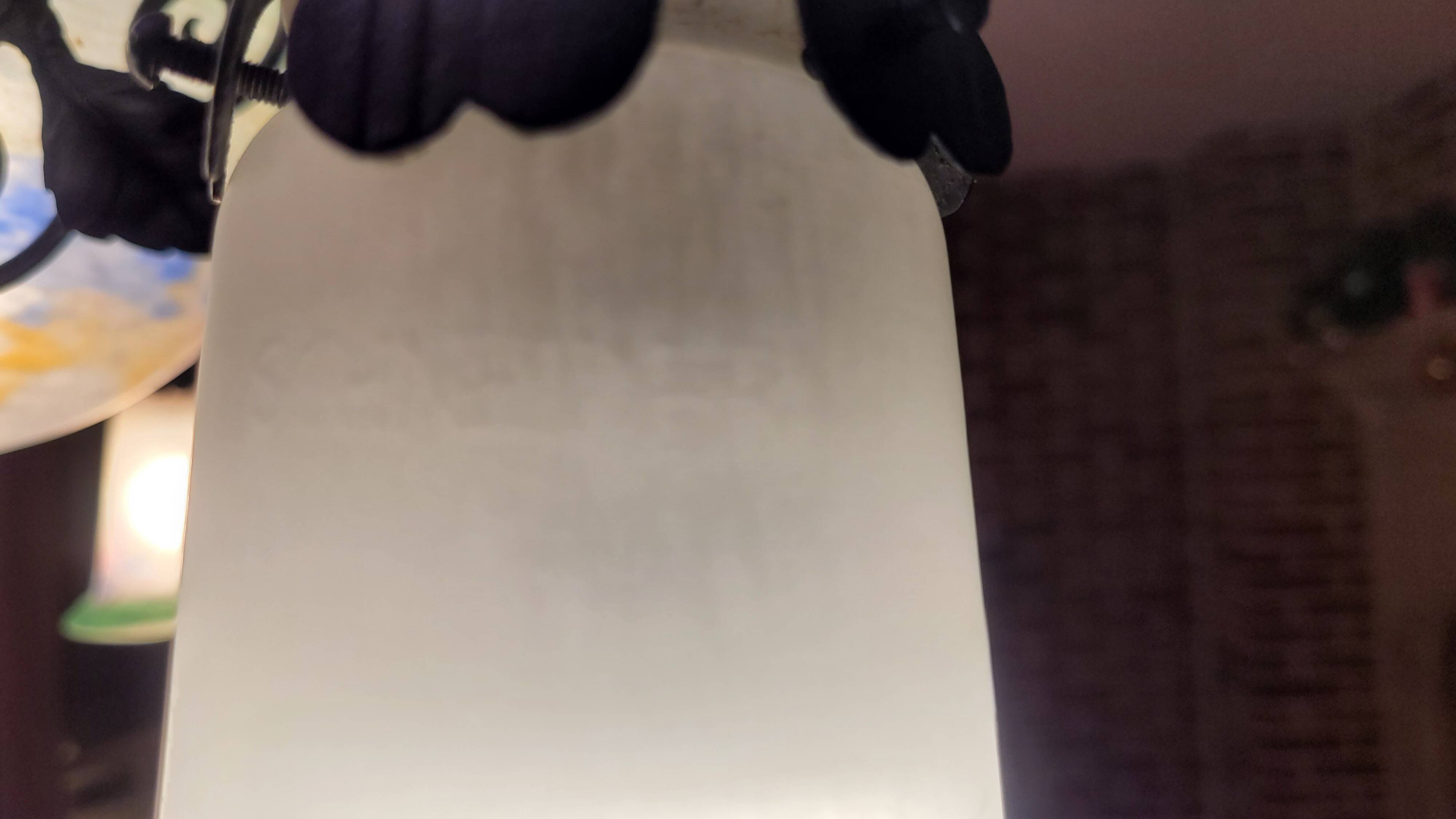 Magnificent Schneider chandelier with three branches - Opaline glass and metal