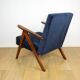 Fauteuil classique Var B-310 vintage des années 1960 en velours bleu marine - bois foncé - 2 pièces disponibles