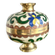 vase laiton émail cloisonné décor d'iris