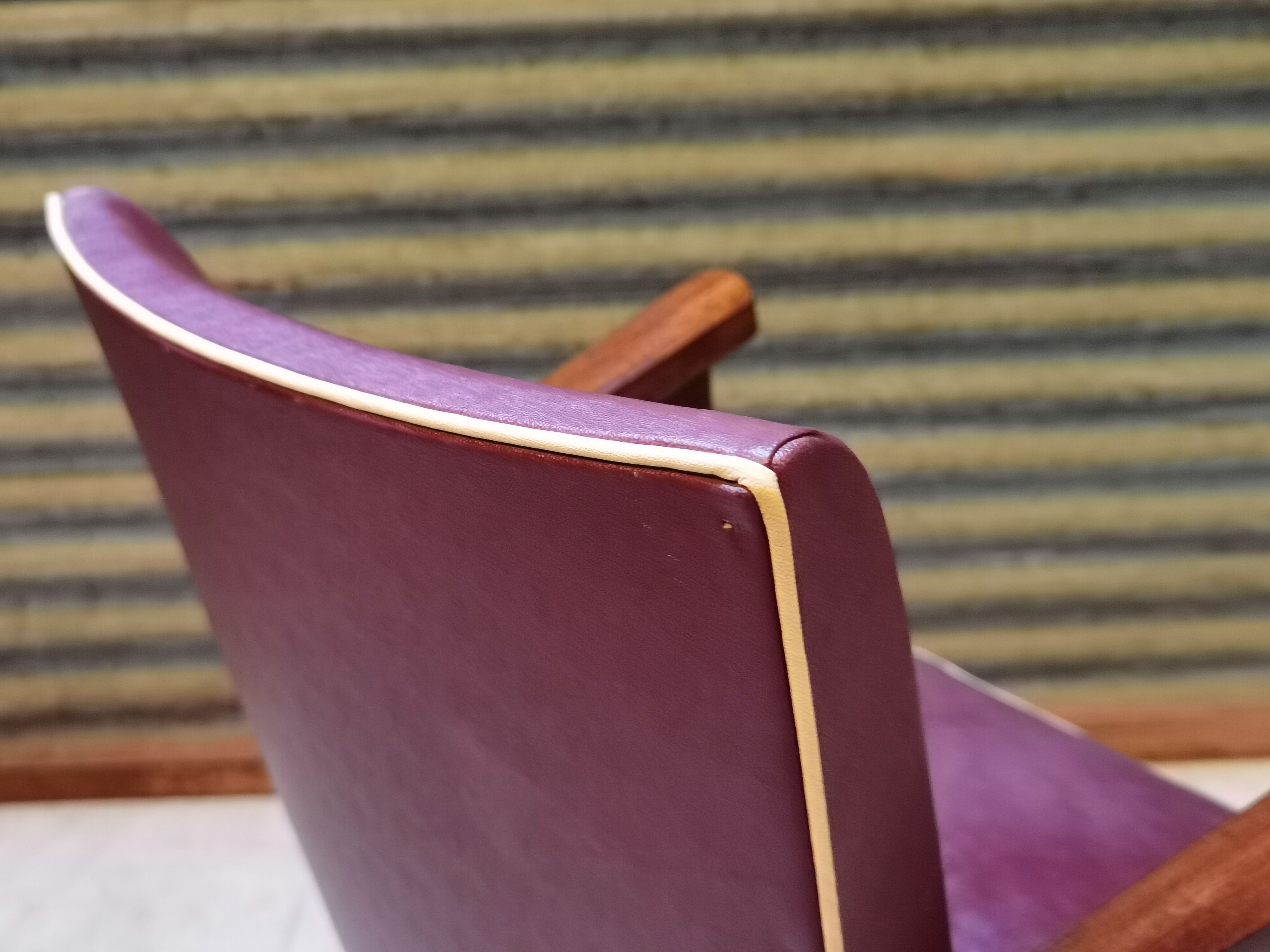 Fauteuil Bridge Stella 1950 bordeaux