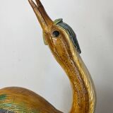 Large ceramic wading bird signed Thimo