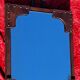 Leather-covered wall mirror attributed to Jacques Adnet 1950