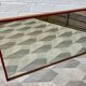 Vintage rectangular wall mirror teak frame