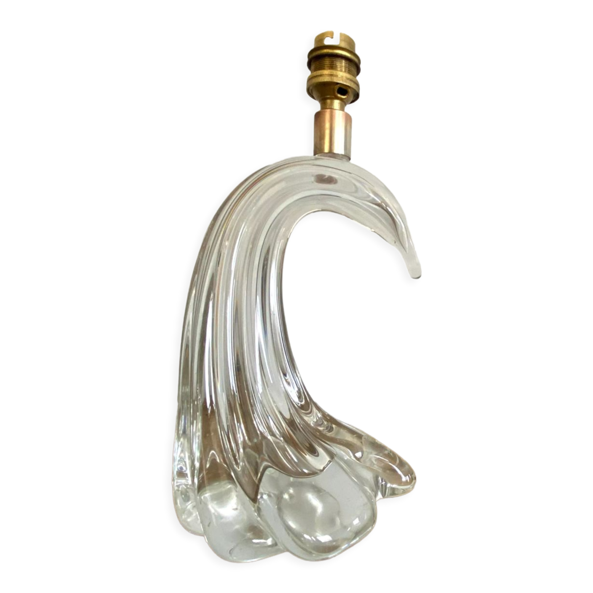 Moulded glass lamp, fabric cable 2 m