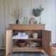 Renovated 2-door old wooden sideboard