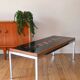 Table basse en céramique, teck & chrome, design, 1970