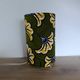 Olive green/yellow ethnic printed flower wax tube lamp